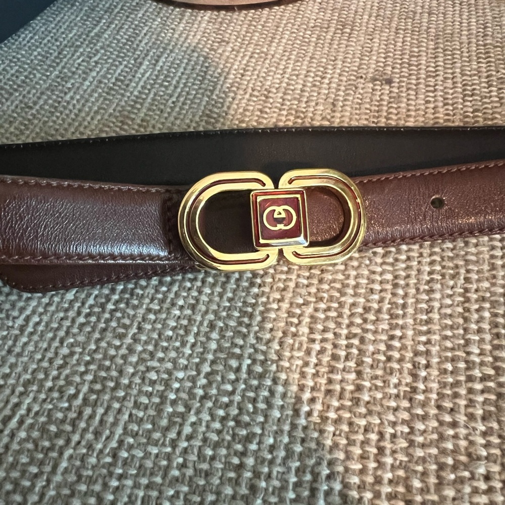 Vintage Gucci brown leather belt 75/30 small